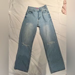 High-rise wide leg jeans